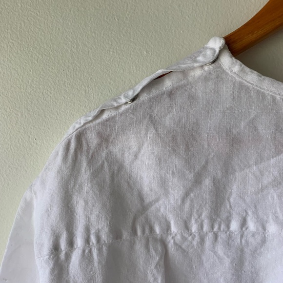 100% Linen White Oversized Top - Picture 5 of 8